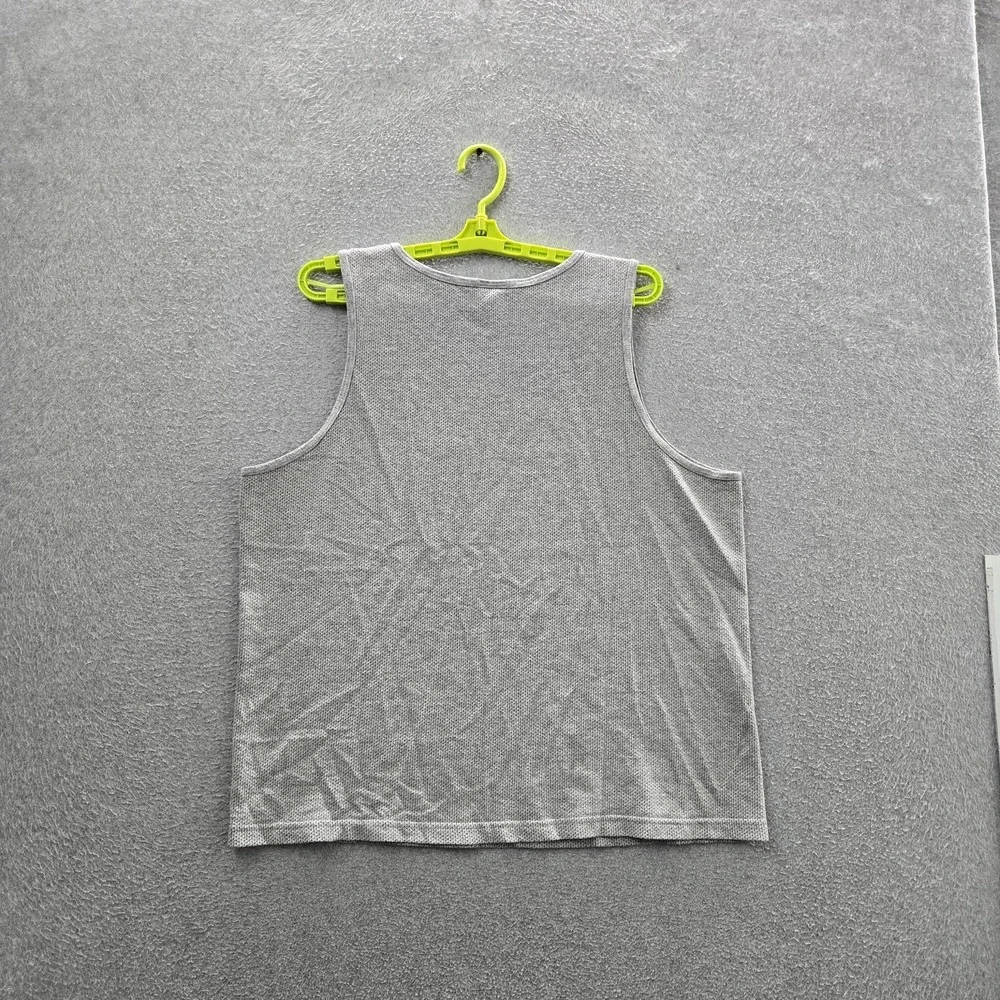 VINTAGE Speedo Men Swimwear L/G Gray Swim Tank‎ Logo Sleeveless